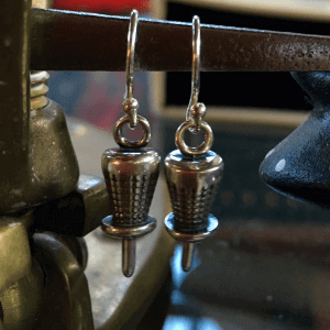 Bronze Disc Golf Basket Earrings