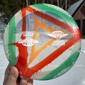 I-DYED CHAMPION GORGON w/2 Innova Air Force stamps -- 173-5 grams (3652)